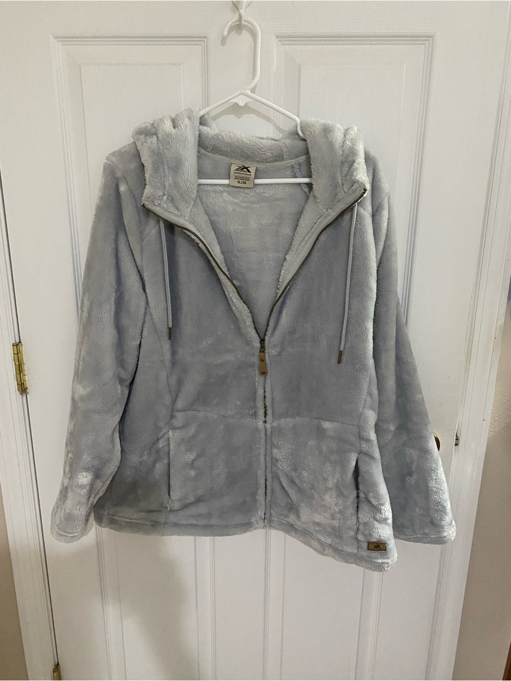 ZeroXposur Light Gray Plush Hooded Zip Jacket